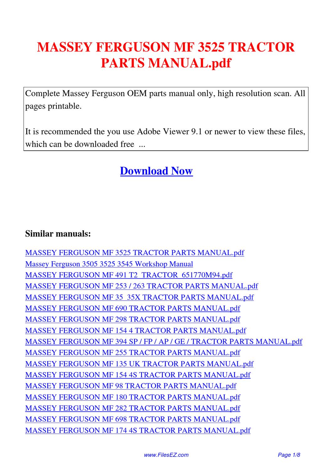 Massey Ferguson Shop Manual Download